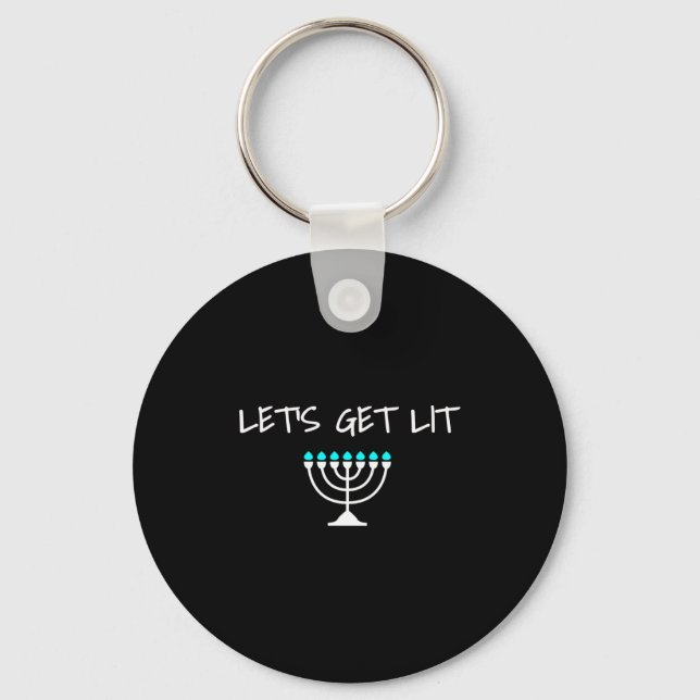 Chaveiro Let S Get Lit Jewish Hanukkah Menorah Chanukkah  (Frente)