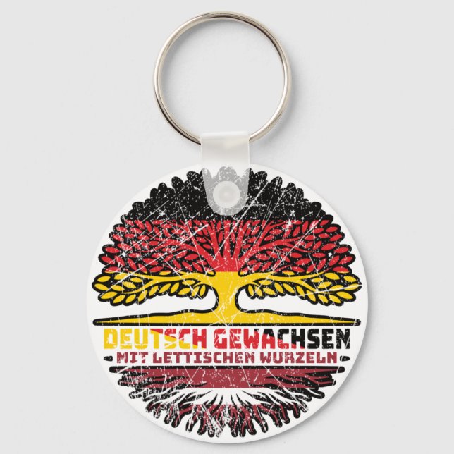 Chaveiro Letão Deutsch Baum Wurzel (Frente)