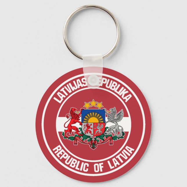 Chaveiro Letônia Round Emblem (Frente)