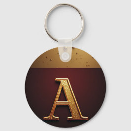 Chaveiro Letra A Dourada Com Metal Derramado