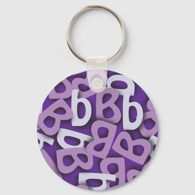 Chaveiro Letra B Roxo (Frente)