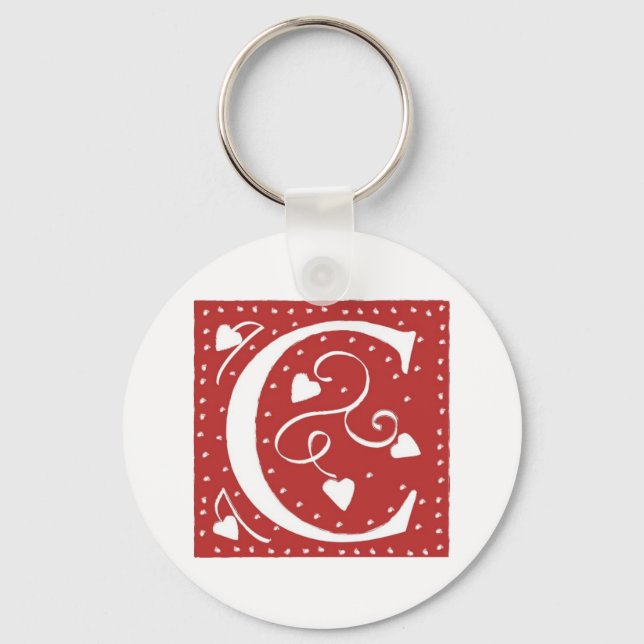 Chaveiro Letra de Corações de Casamento (Frente)