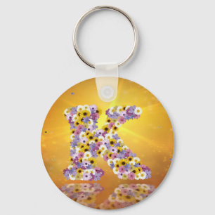 Chaveiro Letra de Flor K