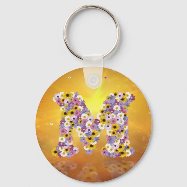 Chaveiro Letra de Flor M (Frente)