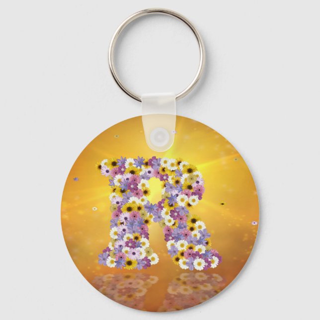 Chaveiro Letra de Flor R (Frente)