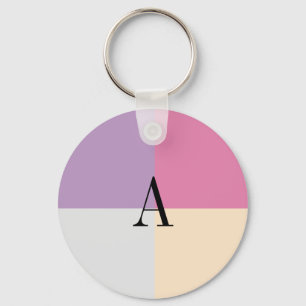 Chaveiro Letra de Monograma Quatro Cores Pastel