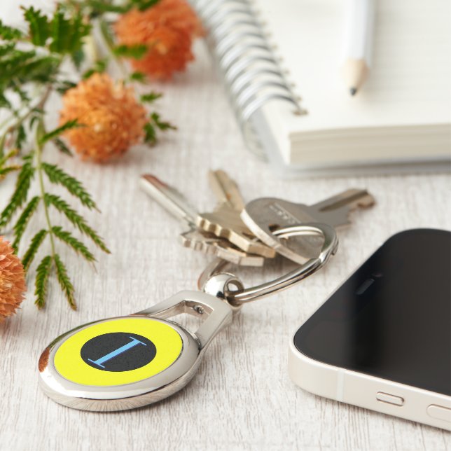 Chaveiro Letra do monograma mim (India) fuzileiro naval (Lateral)