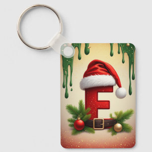 Chaveiro Letra F de Monograma de Papai Noel com Acento de N