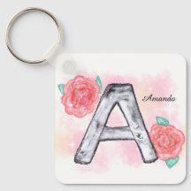 Letra Floral A de Aquarela