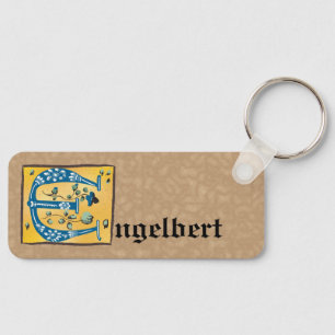 Chaveiro Letra Floral Iluminada Medieval E Monograma