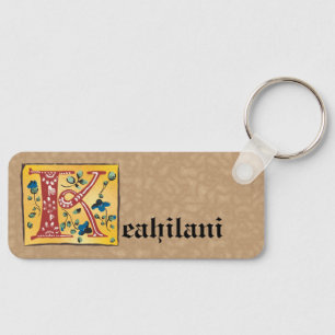 Chaveiro Letra Floral Iluminada Medieval L Monograma