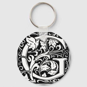 Chaveiro Letra G Monograma Medieval Inicial Vintage