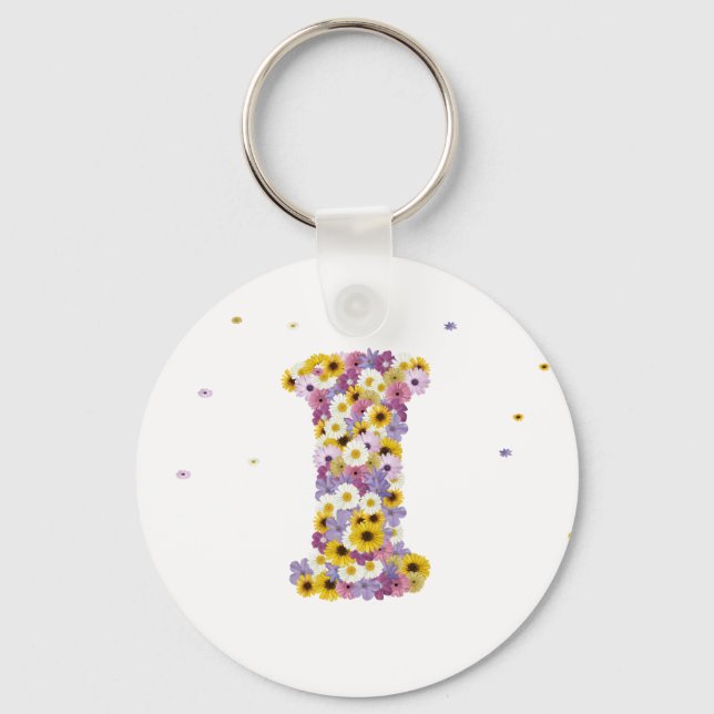 Chaveiro Letra I Flor (Frente)