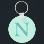 Chaveiro Letra Inicial Leve Teal Trendy Pastel Azul<br><div class="desc">Letra Inicial Leve Teal Trendy Pastel Cor Azul Da Mint. Você pode optar por adicionar sua inicial ou a inicial de uma pessoa amada. Seja um presente sincero para alguém que lhe é caro ou um tratamento pessoal, a escolha é sua. Você também pode remover a personalização e desfrutar da...</div>