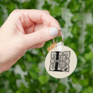 Chaveiro Letra L Vintage Celtic Knot Monograma