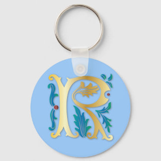 Chaveiro Letra R Monograma Fleur de lis