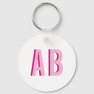 Chaveiro Letra rosa-2, cor-de-rosa-preto, monograma