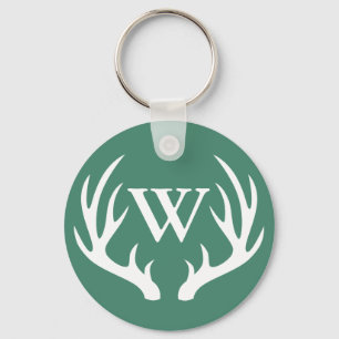 Chaveiro Letra White Deer Antlers e Letra Inicial
