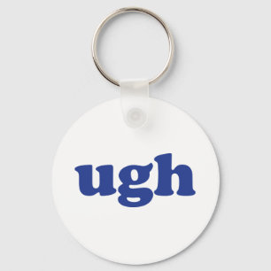 Chaveiro Letras azuis "Ugh" brancas