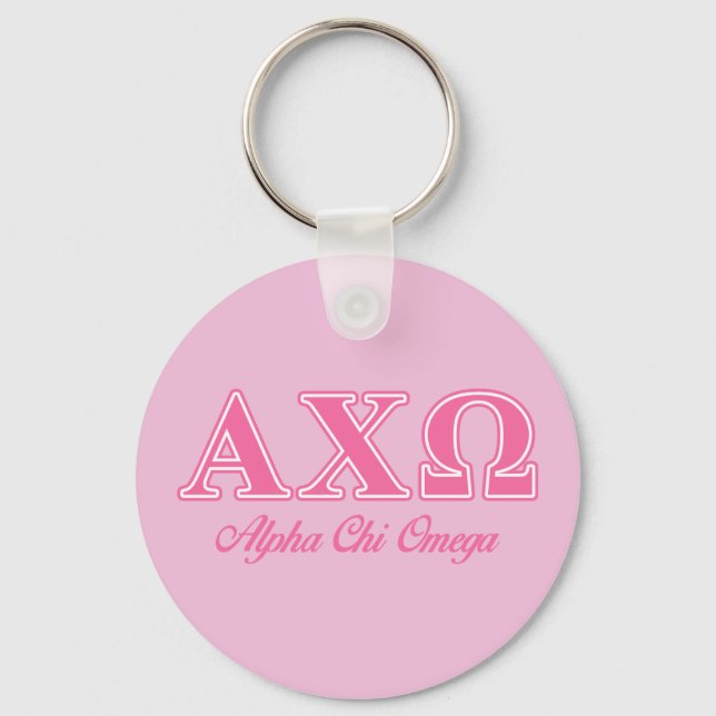 Chaveiro Letras Rosa Alphi Chi Omega (Frente)