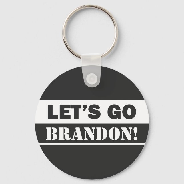 Chaveiro "Let's Go Brandon" Black And White  Keychain (Frente)