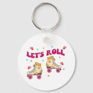 Chaveiro Let's Roll Roller Skate Retro Skater Lovers 