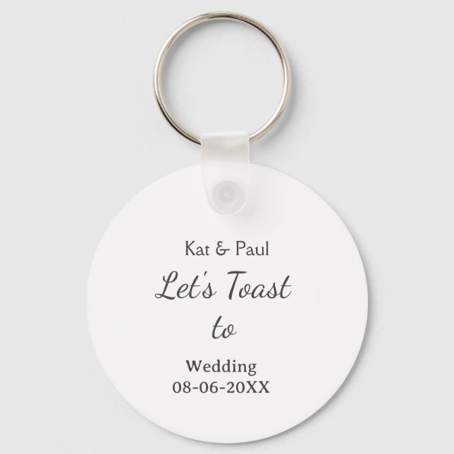 Chaveiro Let's toast to wedding add name date simple couple (Frente)