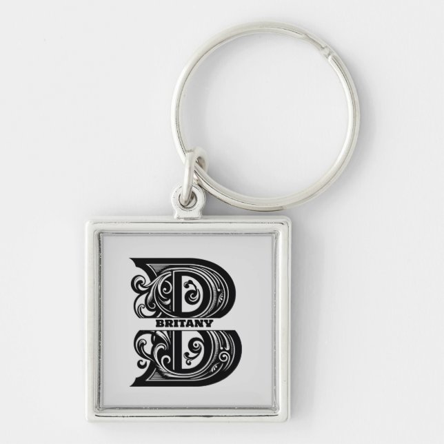 Chaveiro Letter B Custom Monogram (Frente)