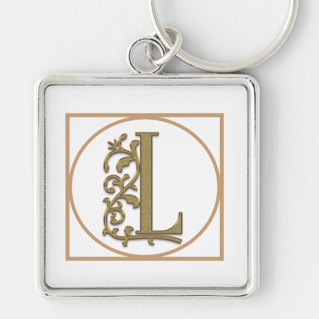 Chaveiro LETTER L MONOGRAM Belo Casamento Novo Presente Dom (Frente)