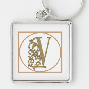 Chaveiro LETTER V MONOGRAM Belo Casamento Novo Presente Dom