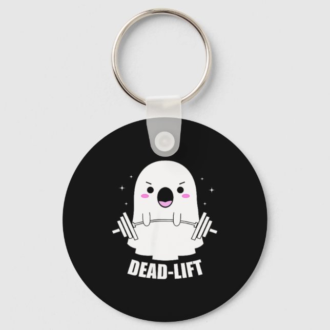 Chaveiro Levantamento de Peso Fantasma Halloween Diversão F (Frente)