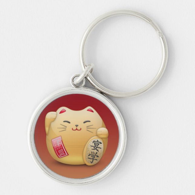 Chaveiro leve chaves maneki-neko Gato japonês (Frente)