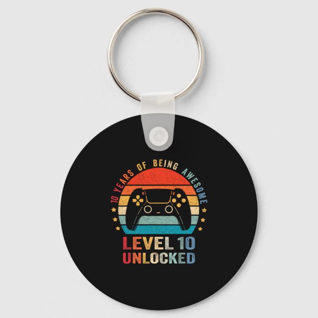 Chaveiro Level 10 Unlocked Shirt Funny Video Gamer 10th Bir (Frente)