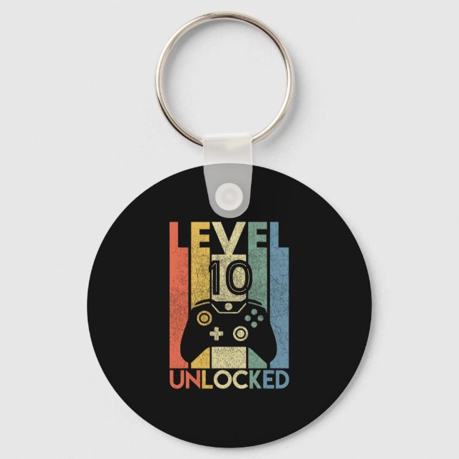 Chaveiro Level 10 Unlocked Shirt Funny Video Gamer 10th Bir (Frente)
