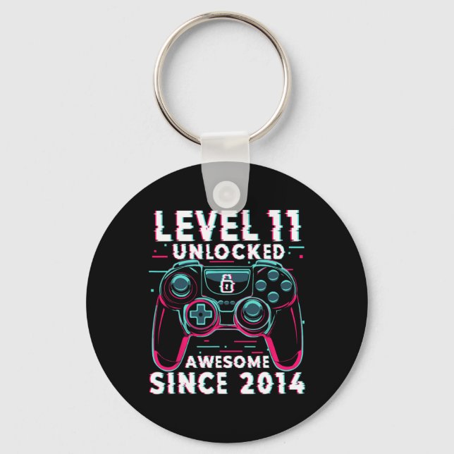Chaveiro Level 11 Unlocked Video Game 11th Birthday Gamer B (Frente)
