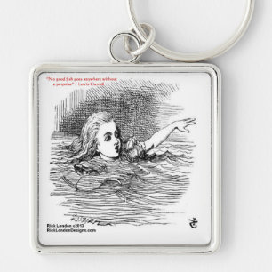 Chaveiro Lewis Carroll Gráfico & Citação Famosa