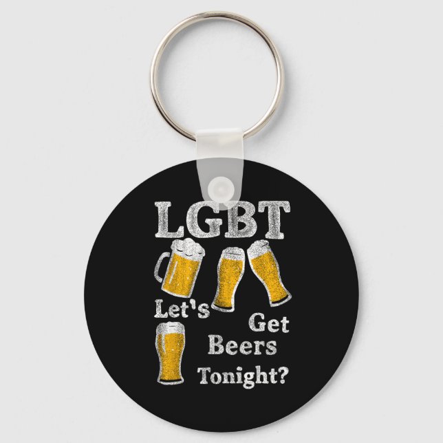 Chaveiro Lgbt Let's Get Beers Tonight Beer Saying Funny Gra (Frente)
