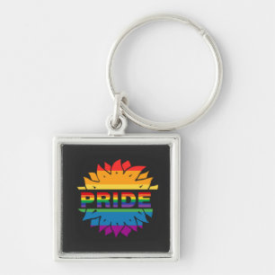 Chaveiro LGBT+Orgulho amor. Flor arco-íris Botão Magnet Bot