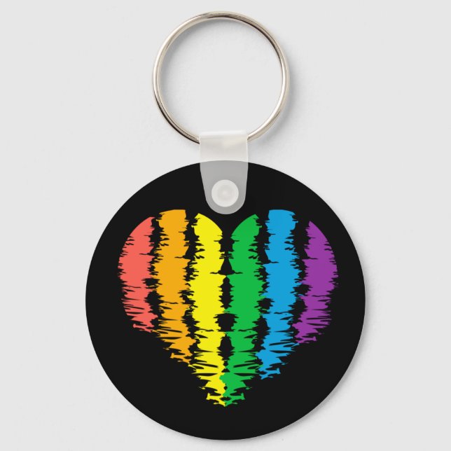 Chaveiro LGBT+pride. Heart rainbow.         Keychain (Frente)