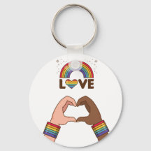 LGBT+Pride. Love rainbow. Heart. Keychain