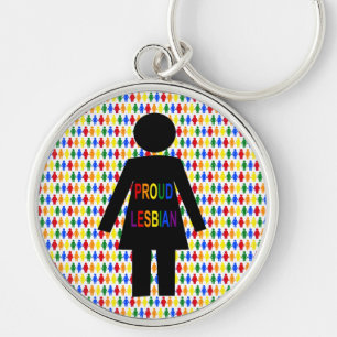 Chaveiro LGBTQ Silhouette Lésbica e Damas Arco-Íris