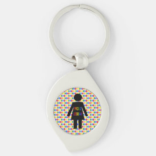 Chaveiro LGBTQ Silhouette Lésbica e Damas Arco-Íris