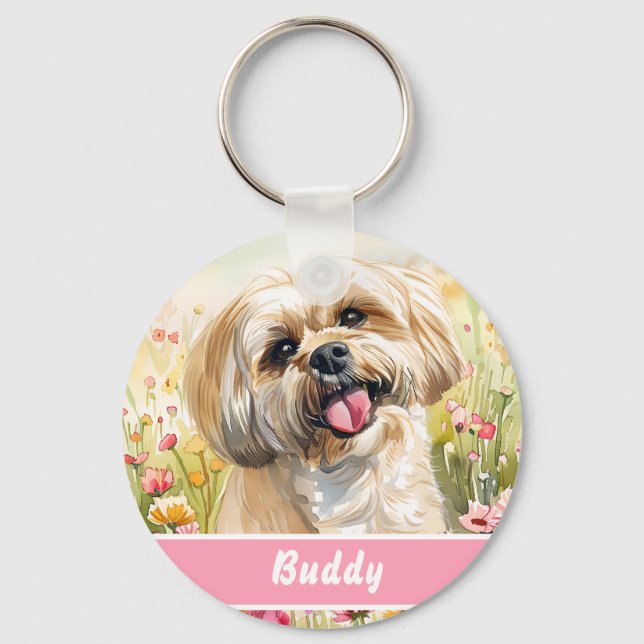 Chaveiro Lhasa Apso Dog Tag – Custom Info (Frente)