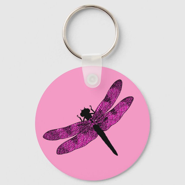 Chaveiro Libélula de Asa Rosa (Frente)
