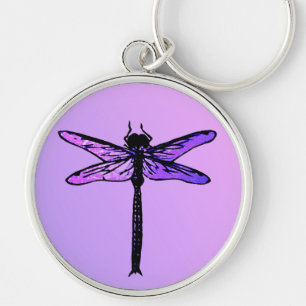Chaveiro Libélula japonesa do vintage, roxo amethyst