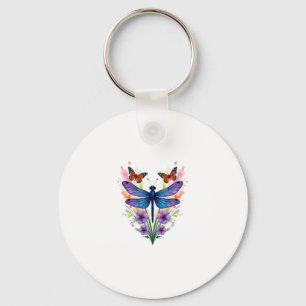 Chaveiro Libélula Para Mulheres Chakra Cor Flor Libélula