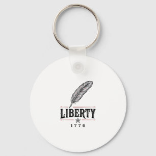 Chaveiro Liberdade 1776 Desenho Vetorial de Pena Patriótica