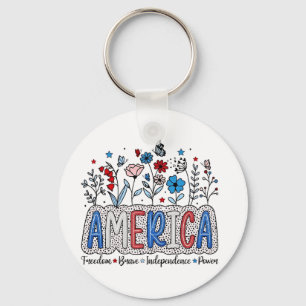 Chaveiro Liberdade Americana Independência Corajosa Poder 4