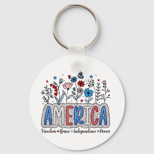 Chaveiro Liberdade Americana Independência Corajosa Poder 4 (Frente)