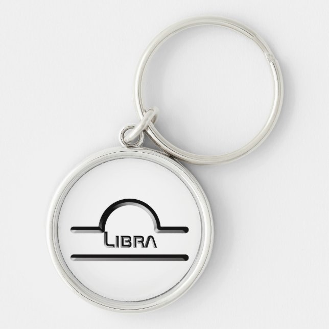 Chaveiro Libra, Design Abstrato do Símbolo Zodíaco (Frente)